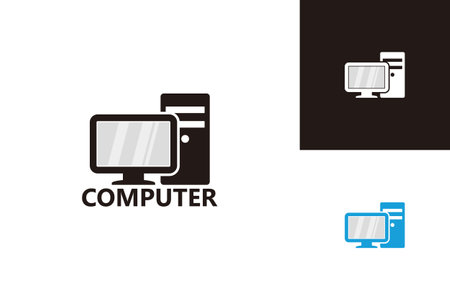 Computer Logo Template Design Vector, Emblem, Design Concept, Creative Symbol, Iconのイラスト素材