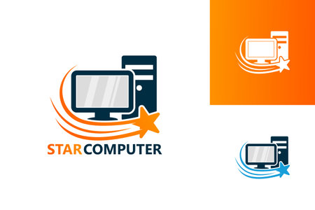 Star Computer Logo Template Design Vector, Emblem, Design Concept, Creative Symbol, Iconのイラスト素材