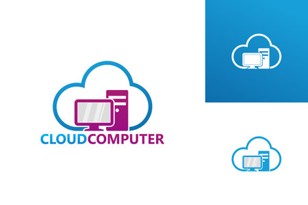 Cloud Computer Logo Template Design Vector, Emblem, Design Concept, Creative Symbol, Iconのイラスト素材