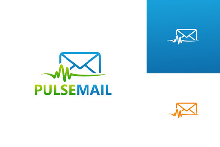 Pulse Mail Logo Template Design Vector, Emblem, Design Concept, Creative Symbol, Iconのイラスト素材