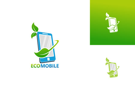 Eco Mobile Logo Template Design Vector, Emblem, Design Concept, Creative Symbol, Iconのイラスト素材