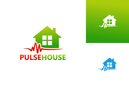 Pulse House Logo Template Design Vector, Emblem, Design Concept, Creative Symbol, Iconのイラスト素材
