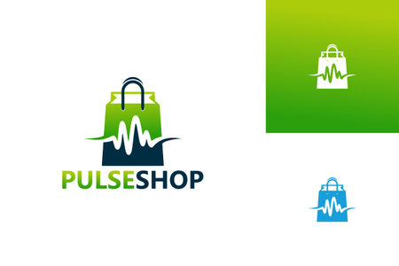 Pulse Shop Logo Template Design Vector, Emblem, Design Concept, Creative Symbol, Iconのイラスト素材