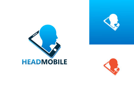 Head Mobile Logo Template Design Vector, Emblem, Design Concept, Creative Symbol, Iconのイラスト素材