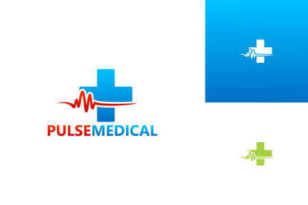 Pulse Medical Logo Template Design Vector, Emblem, Design Concept, Creative Symbol, Iconのイラスト素材