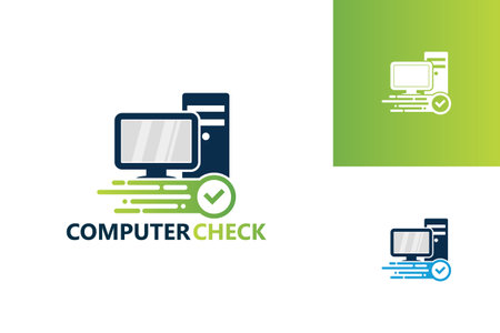 Computer Check Logo Template Design Vector, Emblem, Design Concept, Creative Symbol, Iconのイラスト素材