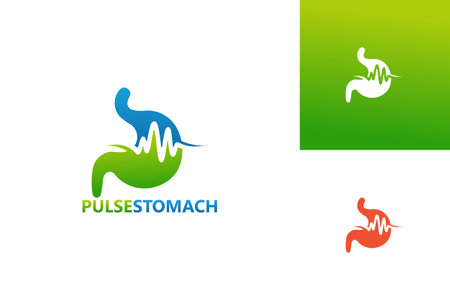 Pulse Stomach Logo Template Design Vector, Emblem, Design Concept, Creative Symbol, Iconのイラスト素材
