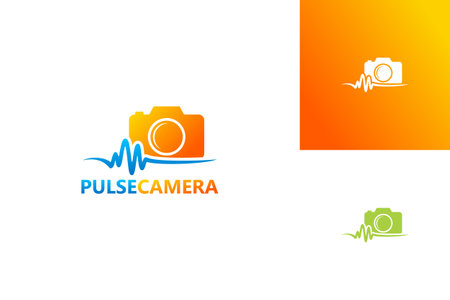 Pulse Camera Logo Template Design Vector, Emblem, Design Concept, Creative Symbol, Iconのイラスト素材