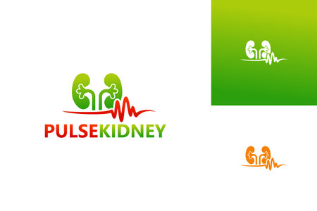 Pulse Kidney Logo Template Design Vector, Emblem, Design Concept, Creative Symbol, Iconのイラスト素材