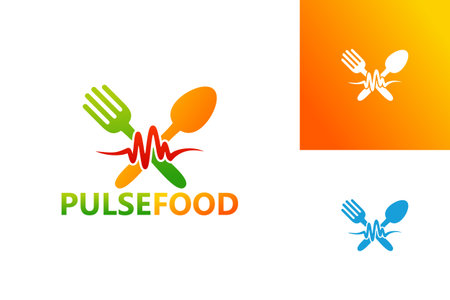 Pulse Food Logo Template Design Vector, Emblem, Design Concept, Creative Symbol, Iconのイラスト素材