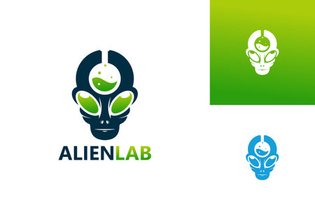 Alien Lab Logo Template Design Vector, Emblem, Design Concept, Creative Symbol, Iconのイラスト素材