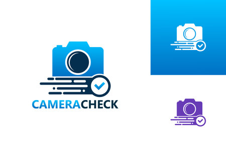 Camera Check Logo Template Design Vector, Emblem, Design Concept, Creative Symbol, Iconのイラスト素材