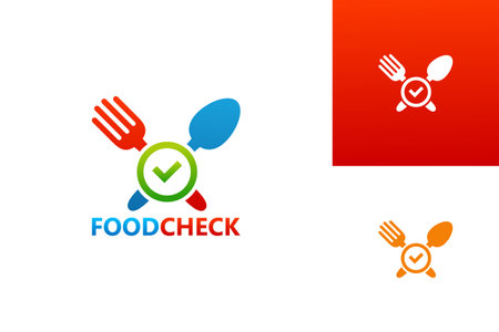 Food Check Logo Template Design Vector, Emblem, Design Concept, Creative Symbol, Iconのイラスト素材
