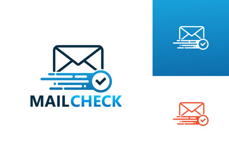 Mail Check Logo Template Design Vector, Emblem, Design Concept, Creative Symbol, Iconのイラスト素材