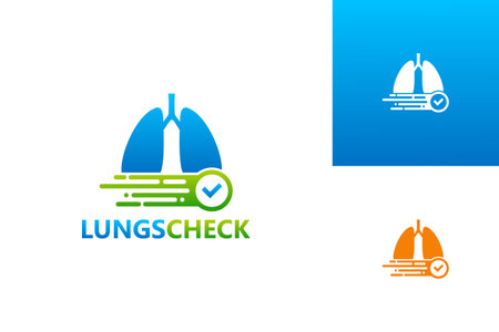 Lungs Check Logo Template Design Vector, Emblem, Design Concept, Creative Symbol, Iconのイラスト素材