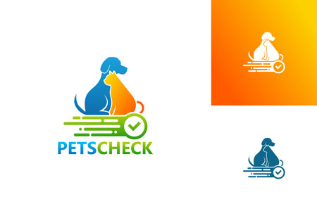 Pets Check Logo Template Design Vector, Emblem, Design Concept, Creative Symbol, Iconのイラスト素材