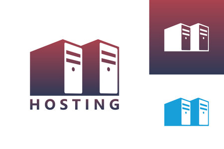 Hosting Logo Template Design Vector, Emblem, Design Concept, Creative Symbol, Iconのイラスト素材