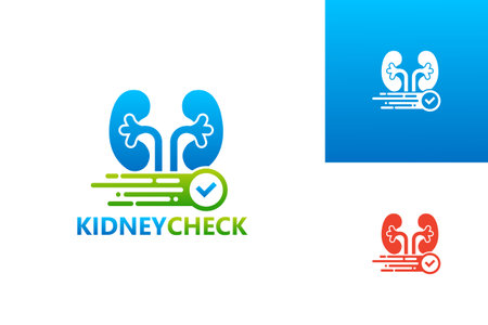 Kidney Check Logo Template Design Vector, Emblem, Design Concept, Creative Symbol, Iconのイラスト素材
