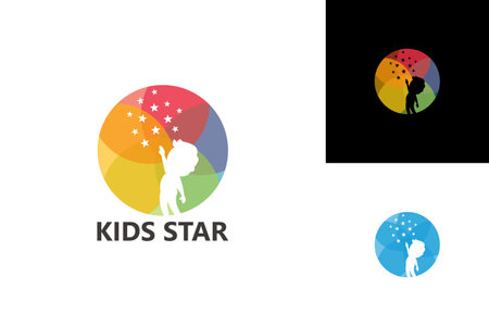 Colorful Kid Star Logo Template Design Vector, Emblem, Design Concept, Creative Symbol, Iconのイラスト素材