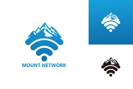 Mountain Network Logo Template Design Vector, Emblem, Design Concept, Creative Symbol, Iconのイラスト素材