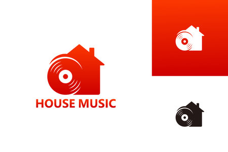 House Music Logo Template Design Vector, Emblem, Design Concept, Creative Symbol, Iconのイラスト素材