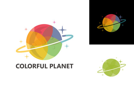 Colorful Planet Logo Template Design Vector, Emblem, Design Concept, Creative Symbol, Iconのイラスト素材