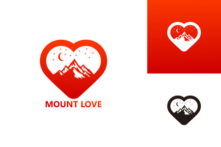 Mountain Love Logo Template Design Vector, Emblem, Design Concept, Creative Symbol, Iconのイラスト素材