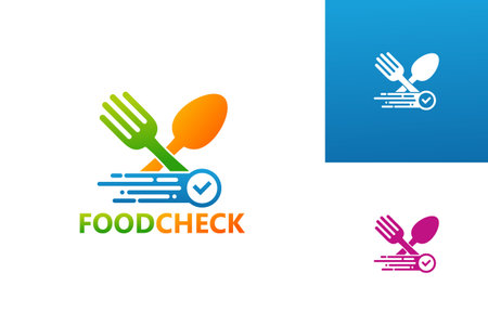 Food Check Logo Template Design Vector, Emblem, Design Concept, Creative Symbol, Iconのイラスト素材