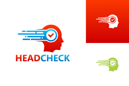 Head Check Logo Template Design Vector, Emblem, Design Concept, Creative Symbol, Iconのイラスト素材