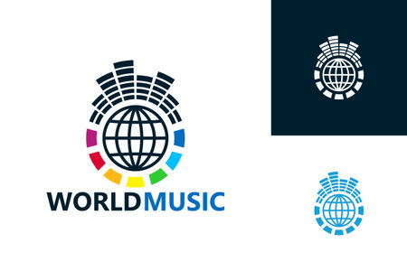 World Music Logo Template Design Vector, Emblem, Design Concept, Creative Symbol, Iconのイラスト素材