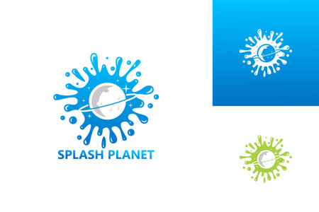 Splash Planet Logo Template Design Vector, Emblem, Design Concept, Creative Symbol, Iconのイラスト素材