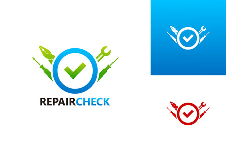 Repair Check Logo Template Design Vector, Emblem, Design Concept, Creative Symbol, Iconのイラスト素材