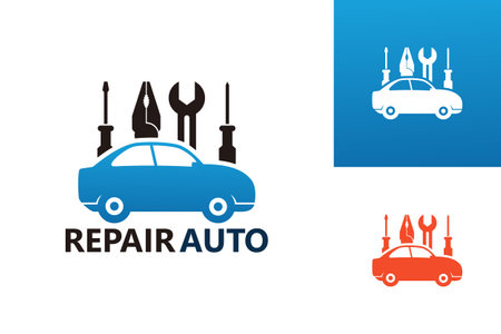Repair Automotive Logo Template Design Vector, Emblem, Design Concept, Creative Symbol, Iconのイラスト素材