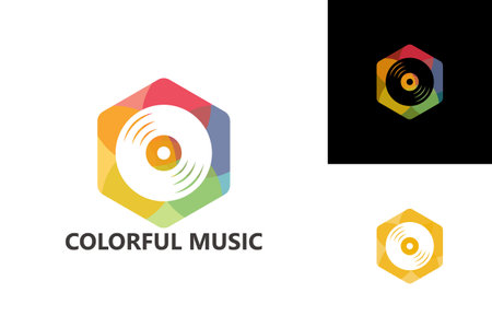 Colorful Music Logo Template Design Vector, Emblem, Design Concept, Creative Symbol, Iconのイラスト素材