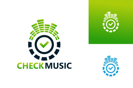 Check Music Logo Template Design Vector, Emblem, Design Concept, Creative Symbol, Iconのイラスト素材