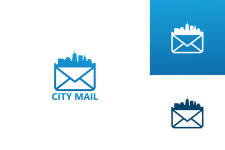 City Mail Logo Template Design Vector, Emblem, Design Concept, Creative Symbol, Iconのイラスト素材