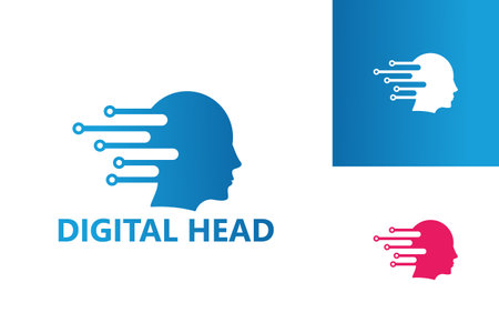 Digital Head Logo Template Design Vector, Emblem, Design Concept, Creative Symbol, Iconのイラスト素材