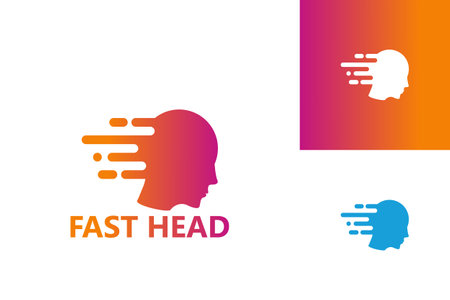 Fast Head Logo Template Design Vector, Emblem, Design Concept, Creative Symbol, Iconのイラスト素材