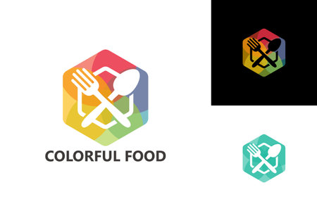 Colorful Food Logo Template Design Vector, Emblem, Design Concept, Creative Symbol, Iconのイラスト素材