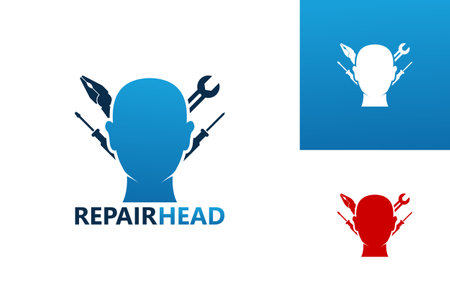Repair Head Logo Template Design Vector, Emblem, Design Concept, Creative Symbol, Iconのイラスト素材