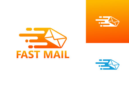 Fast Mail Logo Template Design Vector, Emblem, Design Concept, Creative Symbol, Iconのイラスト素材