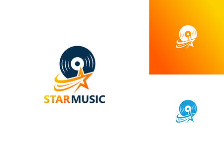 Star Music Logo Template Design Vector, Emblem, Design Concept, Creative Symbol, Iconのイラスト素材