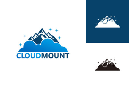 Cloud Mountain Logo Template Design Vector, Emblem, Design Concept, Creative Symbol, Iconのイラスト素材