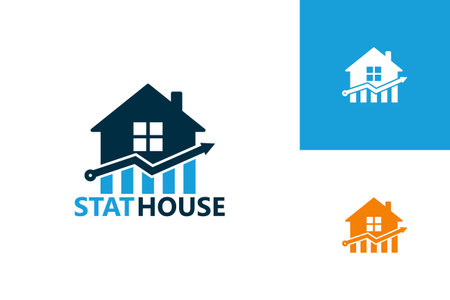 Statistic House Logo Template Design Vector, Emblem, Design Concept, Creative Symbol, Iconのイラスト素材