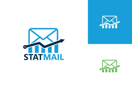 Statistic Mail Logo Template Design Vector, Emblem, Design Concept, Creative Symbol, Iconのイラスト素材