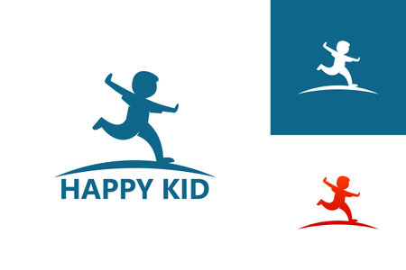 Happy Kid Logo Template Design Vector, Emblem, Design Concept, Creative Symbol, Iconのイラスト素材