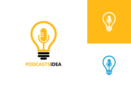 Podcast Idea Logo Template Design Vector, Emblem, Design Concept, Creative Symbol, Iconのイラスト素材