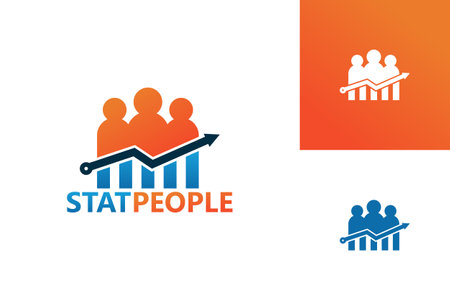 Statistic People Logo Template Design Vector, Emblem, Design Concept, Creative Symbol, Iconのイラスト素材