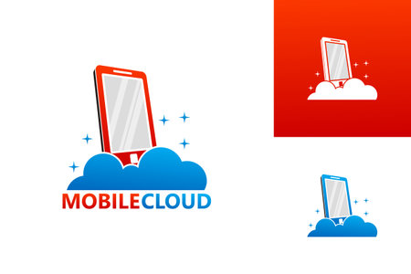 Mobile Cloud Logo Template Design Vector, Emblem, Design Concept, Creative Symbol, Iconのイラスト素材