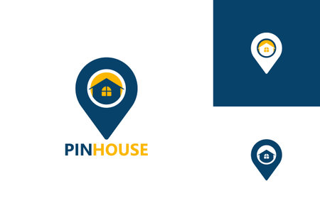 Pin House Logo Template Design Vector, Emblem, Design Concept, Creative Symbol, Iconのイラスト素材